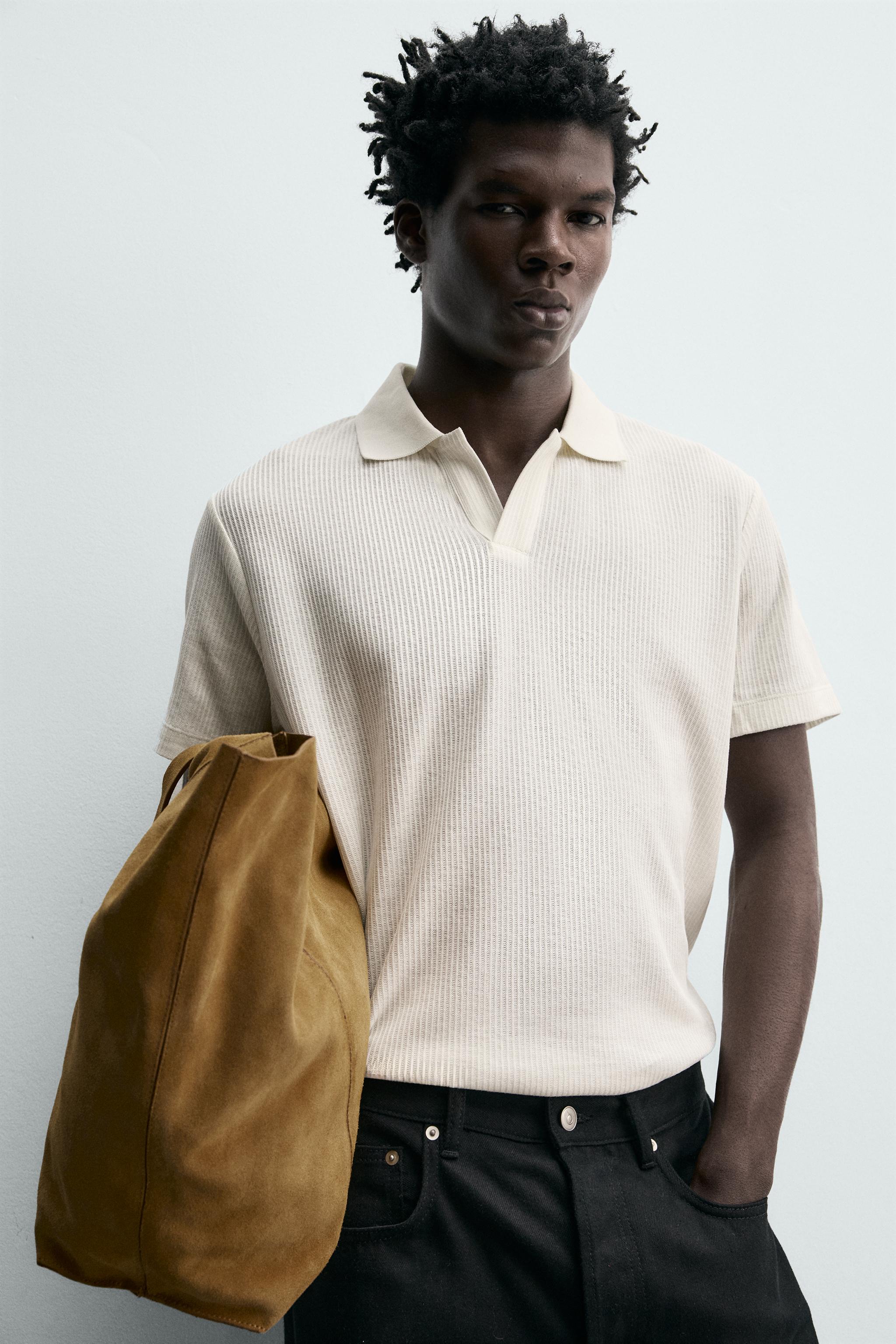 POLO REGULAR FIT EN COTON STRUCTURÉ